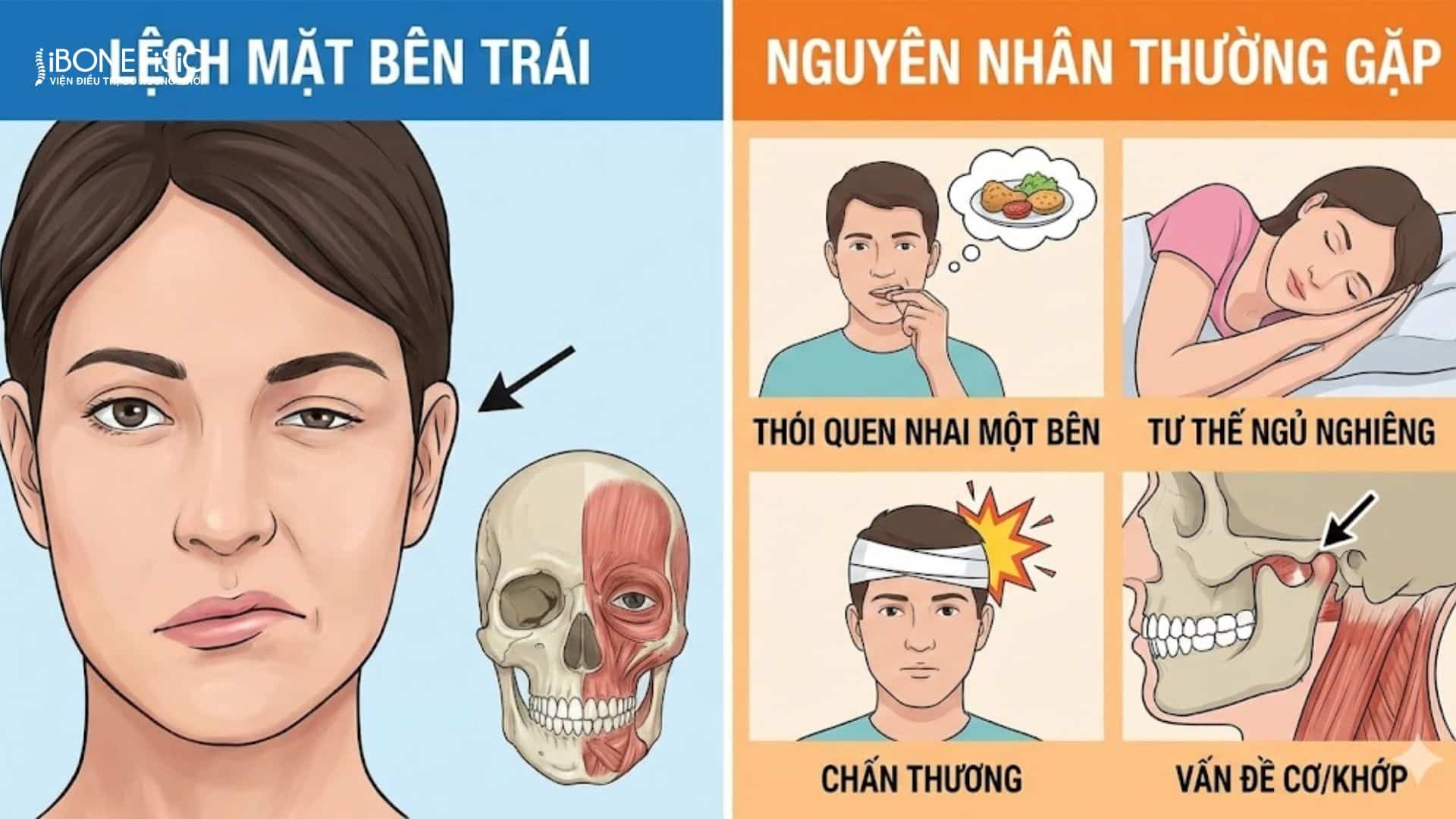 Lệch mặt là gì? Nguyên nhân, dấu hiệu và cách khắc phục hiệu quả 5 Lệch mặt bên trái và nguyên nhân thường gặp