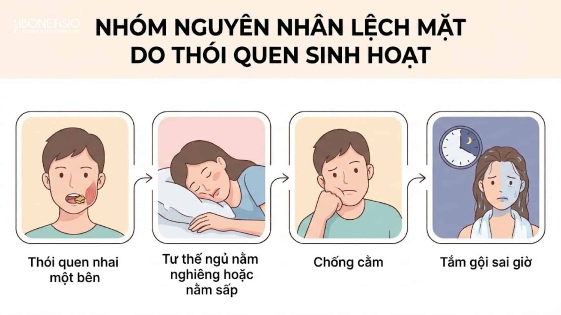 Nguyên nhân lệch mặt: 7 Thói quen tàn phá nhan sắc, cách khắc phục 4 4 Thói quen sinh hoạt khiến mặt bị lệch