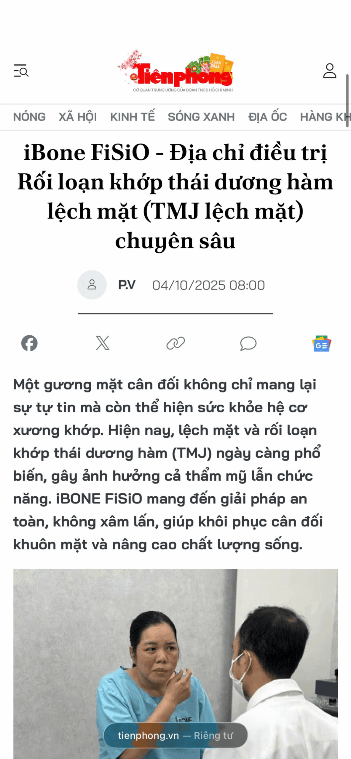 iBone FiSiO - Địa chỉ điều trị Rối loạn khớp thái dương hàm lệch mặt (TMJ lệch mặt) chuyên sâu