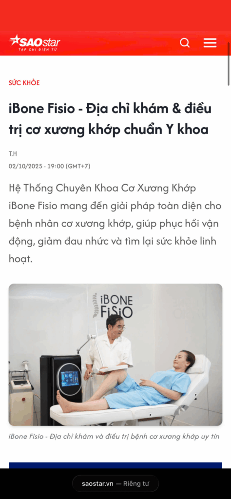 iBone Fisio - Địa chỉ khám & điều trị cơ xương khớp chuẩn Y khoa