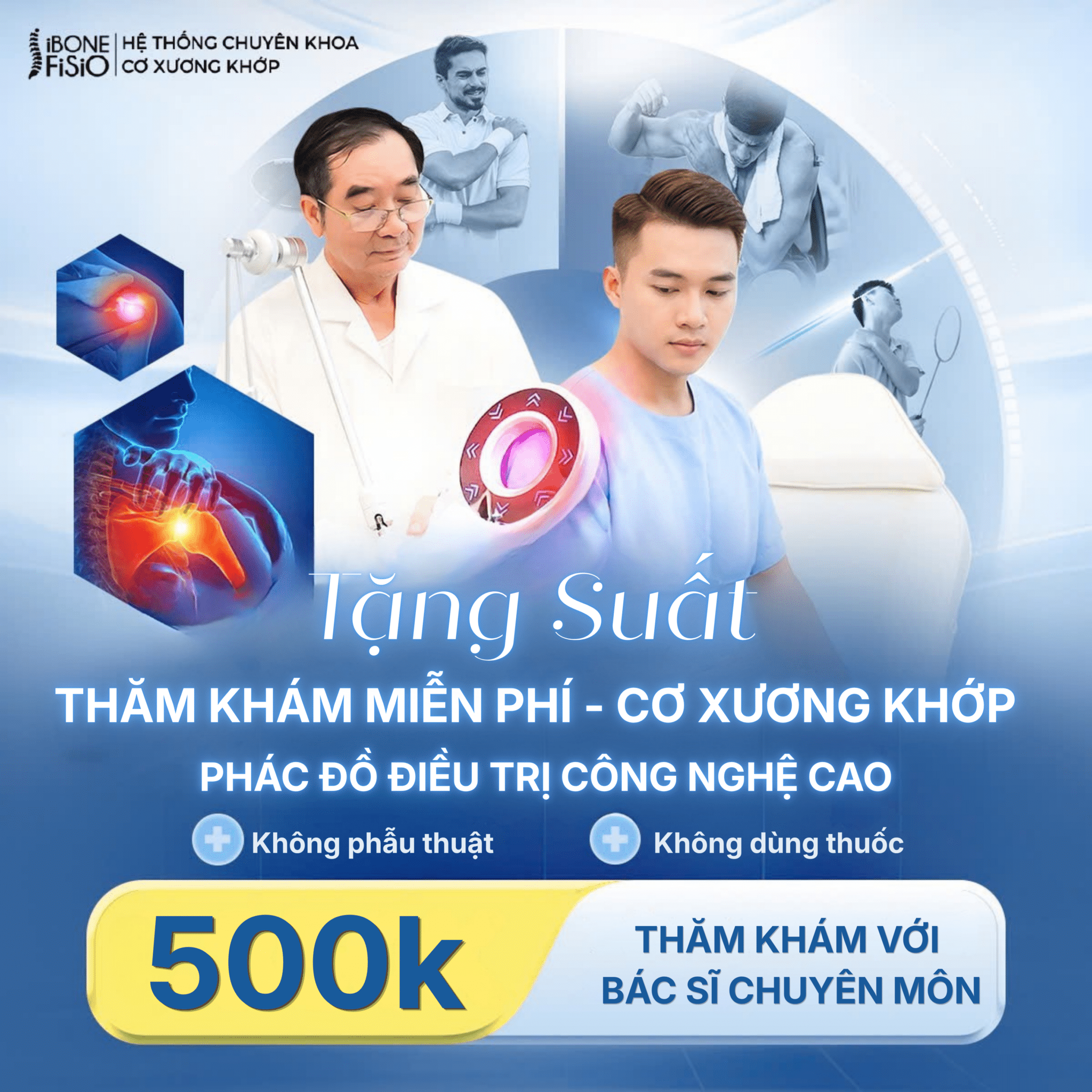 Chương trình thăm khám miễn phí 0 đồng tại iBONE FiSiO