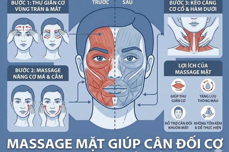 Cách hết lệch mặt hiệu quả, đơn giản TẠI NHÀ 5 Massage là phương pháp được nhiều người lựa chọn