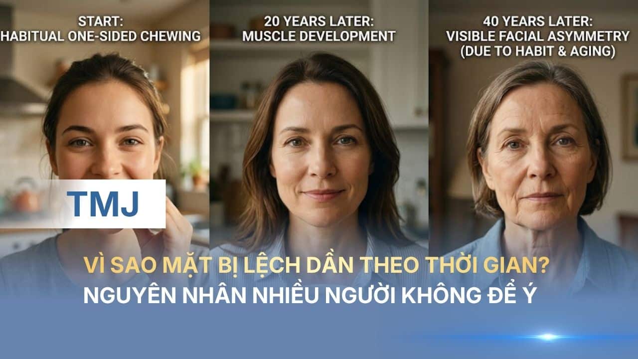 Vì sao mặt bị lệch dần theo thời gian? Nguyên nhân nhiều người không để ý