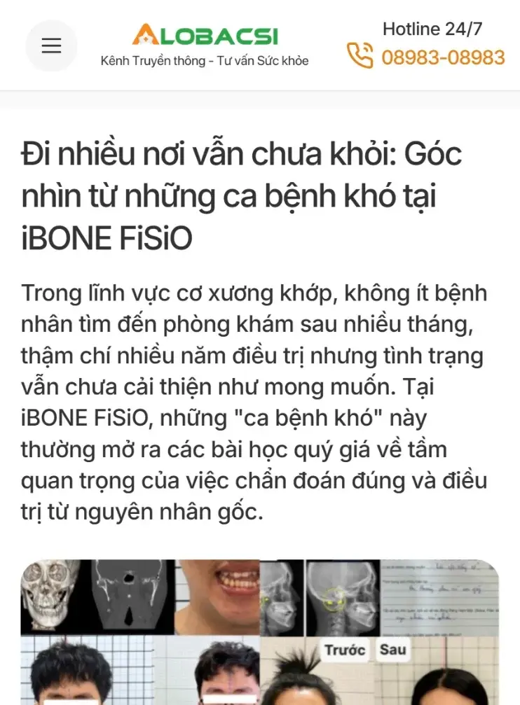 Trang chủ 51 Đi nhiều nơi vẫn chưa khỏi, góc nhìn từ những ca bệnh khó tại iBONE FiSiO