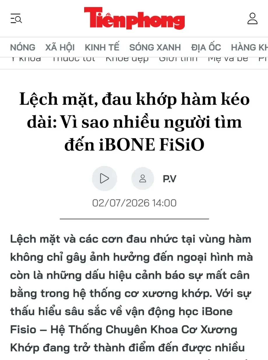 Trang chủ 46 Lệch mặt, đau khớp hàm kéo dài: Vì sao nhiều người tìm đến iBONE FiSiO