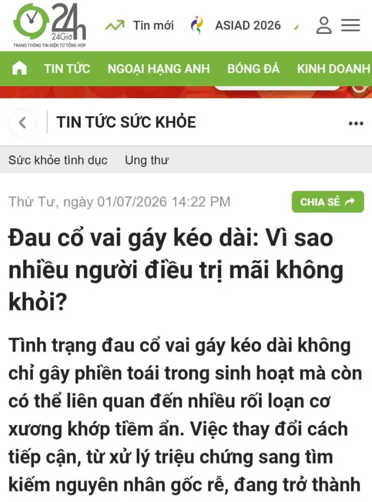 Trang chủ 50 Đau cổ vai gáy kéo dài vì sao nhiều người điều trị mãi không khỏi
